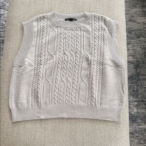 Cyrus Cream Cable Knit Sleeveless Sweater